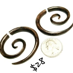 Wooden Spiral Earrings